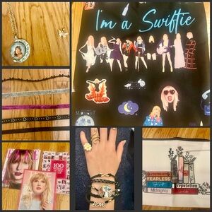 Taylor Swift Themed Merchandise Set Xmas Holiday Gifts Cosmetic Bag Jewelry